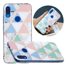 Fresh Triangle Painted Marble Electroplating Protective Case for Xiaomi Mi Redmi Note 7 / Note 7 Pro
