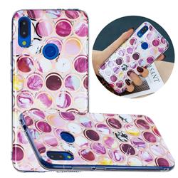 Round Puzzle Painted Marble Electroplating Protective Case for Xiaomi Mi Redmi Note 7 / Note 7 Pro