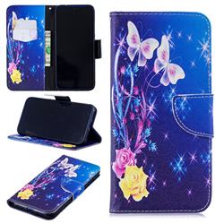 Yellow Flower Butterfly Leather Wallet Case for Xiaomi Mi Redmi Note 7 / Note 7 Pro