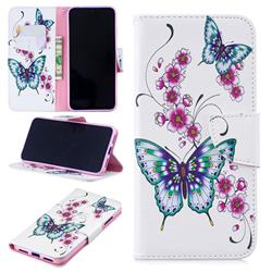 Peach Butterflies Leather Wallet Case for Xiaomi Mi Redmi Note 7 / Note 7 Pro