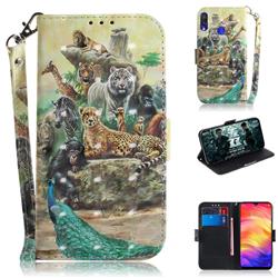 Beast Zoo 3D Painted Leather Wallet Phone Case for Xiaomi Mi Redmi Note 7 / Note 7 Pro