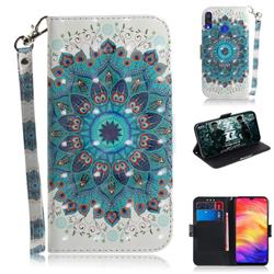 Peacock Mandala 3D Painted Leather Wallet Phone Case for Xiaomi Mi Redmi Note 7 / Note 7 Pro
