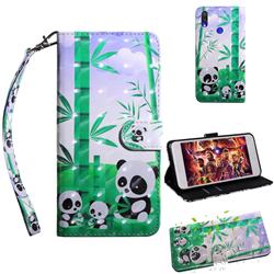 Eating Bamboo Pandas 3D Painted Leather Wallet Case for Xiaomi Mi Redmi Note 7 / Note 7 Pro