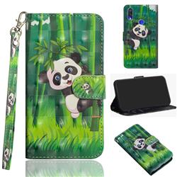 Climbing Bamboo Panda 3D Painted Leather Wallet Case for Xiaomi Mi Redmi Note 7 / Note 7 Pro
