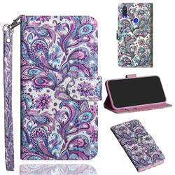 Swirl Flower 3D Painted Leather Wallet Case for Xiaomi Mi Redmi Note 7 / Note 7 Pro