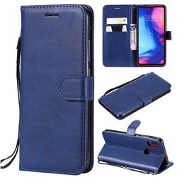 Retro Greek Classic Smooth PU Leather Wallet Phone Case for Xiaomi Mi Redmi Note 7 / Note 7 Pro - Blue