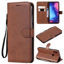 Retro Greek Classic Smooth PU Leather Wallet Phone Case for Xiaomi Mi Redmi Note 7 / Note 7 Pro - Brown