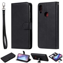 Retro Greek Detachable Magnetic PU Leather Wallet Phone Case for Xiaomi Mi Redmi Note 7 / Note 7 Pro - Black