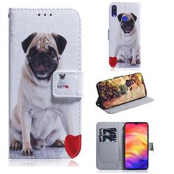 Pug Dog PU Leather Wallet Case for Xiaomi Mi Redmi Note 7 / Note 7 Pro