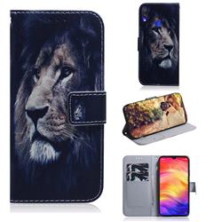 Lion Face PU Leather Wallet Case for Xiaomi Mi Redmi Note 7 / Note 7 Pro