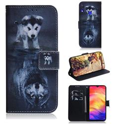 Wolf and Dog PU Leather Wallet Case for Xiaomi Mi Redmi Note 7 / Note 7 Pro