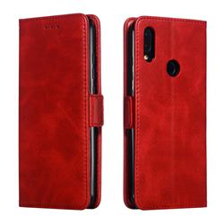 Retro Classic Calf Pattern Leather Wallet Phone Case for Xiaomi Mi Redmi Note 7 / Note 7 Pro - Red