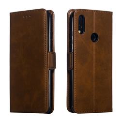 Retro Classic Calf Pattern Leather Wallet Phone Case for Xiaomi Mi Redmi Note 7 / Note 7 Pro - Brown