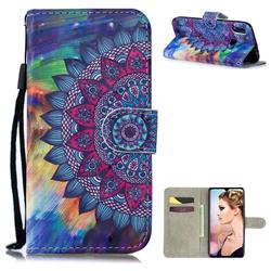 Oil Painting Mandala 3D Painted Leather Wallet Phone Case for Xiaomi Mi Redmi Note 7 / Note 7 Pro