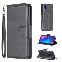 Classic Sheepskin PU Leather Phone Wallet Case for Xiaomi Mi Redmi Note 7 / Note 7 Pro - Black