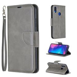 Classic Sheepskin PU Leather Phone Wallet Case for Xiaomi Mi Redmi Note 7 / Note 7 Pro - Gray