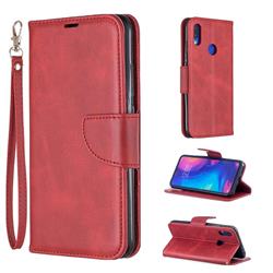 Classic Sheepskin PU Leather Phone Wallet Case for Xiaomi Mi Redmi Note 7 / Note 7 Pro - Red