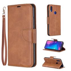 Classic Sheepskin PU Leather Phone Wallet Case for Xiaomi Mi Redmi Note 7 / Note 7 Pro - Brown