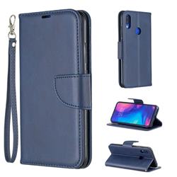 Classic Sheepskin PU Leather Phone Wallet Case for Xiaomi Mi Redmi Note 7 / Note 7 Pro - Blue