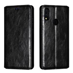 Retro Slim Magnetic Crazy Horse PU Leather Wallet Case for Xiaomi Mi Redmi Note 7 / Note 7 Pro - Black