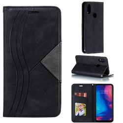 Retro S Streak Magnetic Leather Wallet Phone Case for Xiaomi Mi Redmi Note 7 / Note 7 Pro - Black