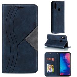 Retro S Streak Magnetic Leather Wallet Phone Case for Xiaomi Mi Redmi Note 7 / Note 7 Pro - Blue