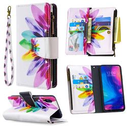 Seven-color Flowers Binfen Color BF03 Retro Zipper Leather Wallet Phone Case for Xiaomi Mi Redmi Note 7 / Note 7 Pro