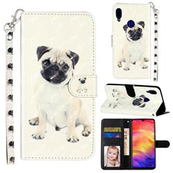 Pug Dog 3D Leather Phone Holster Wallet Case for Xiaomi Mi Redmi Note 7 / Note 7 Pro