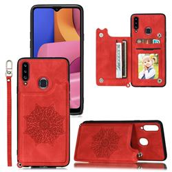 Luxury Mandala Multi-function Magnetic Card Slots Stand Leather Back Cover for Xiaomi Mi Redmi Note 7 / Note 7 Pro - Red