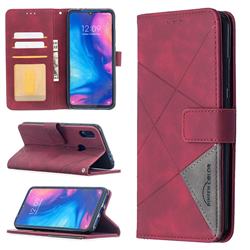 Binfen Color BF05 Prismatic Slim Wallet Flip Cover for Xiaomi Mi Redmi Note 7 / Note 7 Pro - Red