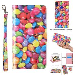 Colorful Jelly Beans 3D Painted Leather Wallet Case for Xiaomi Mi Redmi Note 7 / Note 7 Pro