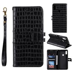 Luxury Crocodile Magnetic Leather Wallet Phone Case for Xiaomi Mi Redmi Note 7 / Note 7 Pro - Black