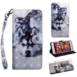Husky Dog 3D Painted Leather Wallet Case for Xiaomi Mi Redmi Note 7S