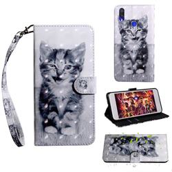 Smiley Cat 3D Painted Leather Wallet Case for Xiaomi Mi Redmi Note 7S