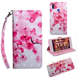 Peach Blossom 3D Painted Leather Wallet Case for Xiaomi Mi Redmi Note 7S