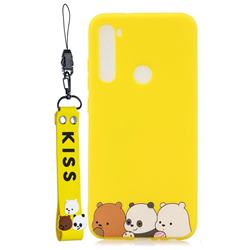 Yellow Bear Family Soft Kiss Candy Hand Strap Silicone Case for Mi Xiaomi Redmi Note 8