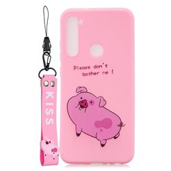 Pink Cute Pig Soft Kiss Candy Hand Strap Silicone Case for Mi Xiaomi Redmi Note 8