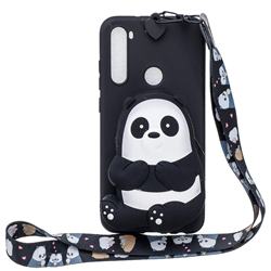 Cute Panda Neck Lanyard Zipper Wallet Silicone Case for Mi Xiaomi Redmi Note 8