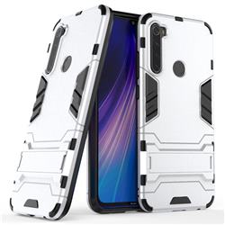 Armor Premium Tactical Grip Kickstand Shockproof Dual Layer Rugged Hard Cover for Mi Xiaomi Redmi Note 8 - Silver
