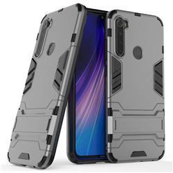 Armor Premium Tactical Grip Kickstand Shockproof Dual Layer Rugged Hard Cover for Mi Xiaomi Redmi Note 8 - Gray
