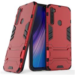 Armor Premium Tactical Grip Kickstand Shockproof Dual Layer Rugged Hard Cover for Mi Xiaomi Redmi Note 8 - Wine Red