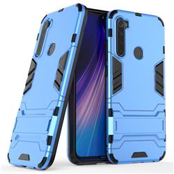 Armor Premium Tactical Grip Kickstand Shockproof Dual Layer Rugged Hard Cover for Mi Xiaomi Redmi Note 8 - Light Blue