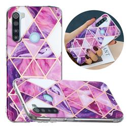 Purple Dream Triangle Painted Marble Electroplating Protective Case for Mi Xiaomi Redmi Note 8