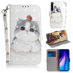 Cute Tomato Cat 3D Painted Leather Wallet Phone Case for Mi Xiaomi Redmi Note 8