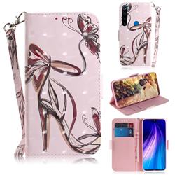 Butterfly High Heels 3D Painted Leather Wallet Phone Case for Mi Xiaomi Redmi Note 8