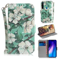 Watercolor Flower 3D Painted Leather Wallet Phone Case for Mi Xiaomi Redmi Note 8