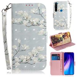 Magnolia Flower 3D Painted Leather Wallet Phone Case for Mi Xiaomi Redmi Note 8