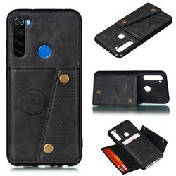 Retro Multifunction Card Slots Stand Leather Coated Phone Back Cover for Mi Xiaomi Redmi Note 8 - Black