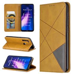 Prismatic Slim Magnetic Sucking Stitching Wallet Flip Cover for Mi Xiaomi Redmi Note 8 - Yellow