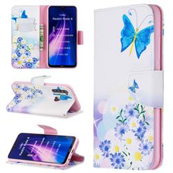 Butterflies Flowers Leather Wallet Case for Mi Xiaomi Redmi Note 8